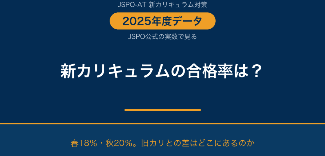 JSPO-AT新カリキュラムの合格率（2025年度JSPO公式データ）